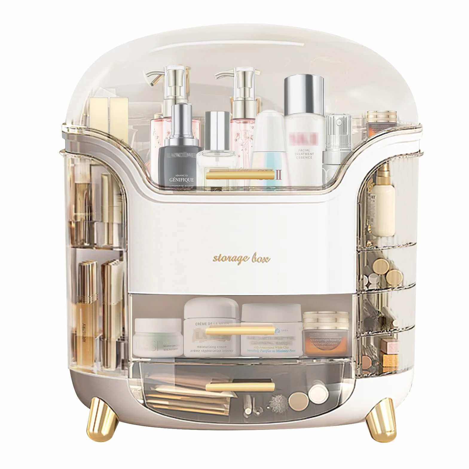 Make Up Aufbewahrung Cosmetic Organizer Kosmetik Schminktisch mit Deckel Schubladen Grosse Kapazität