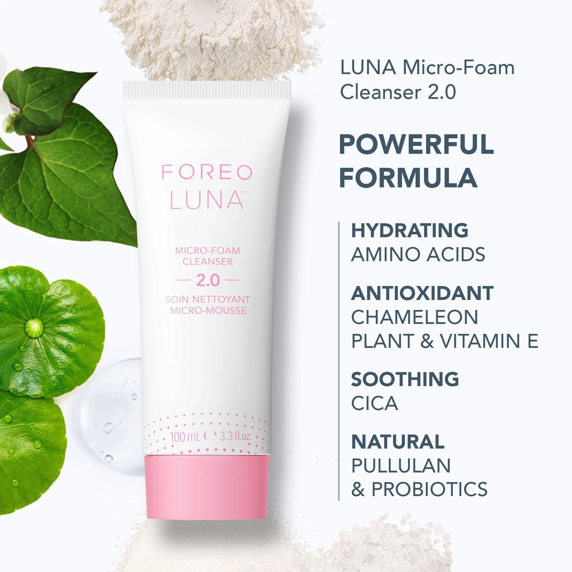 FOREO Clean Balance LUNA 4 Sensitive Set - Gesichtsreinigungsbürste für ausgeglichene Haut + LUNA Micro-Foam Cleanser 2.0, 100 ml - Straffendes Massage-Tool