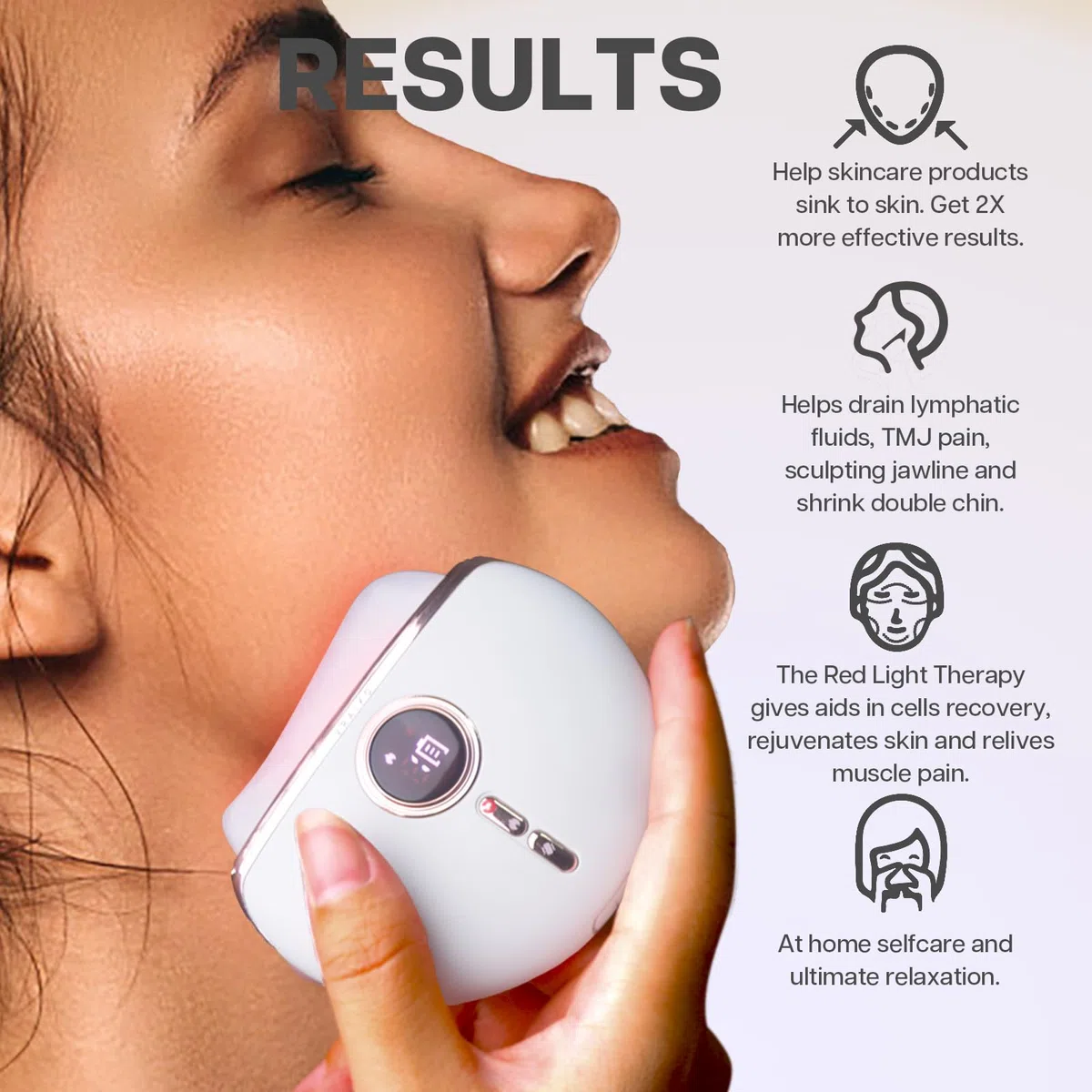 VRAIKO Gua Sha Gesichtswerkzeuge, elektrisches Guasha, Gesichtsmassagegerät mit Wärme & Vibration & LED-Lichttherapie, für Anti-Aging, Facelift, Falten-und Schwellungsreduzierung (Aurora)