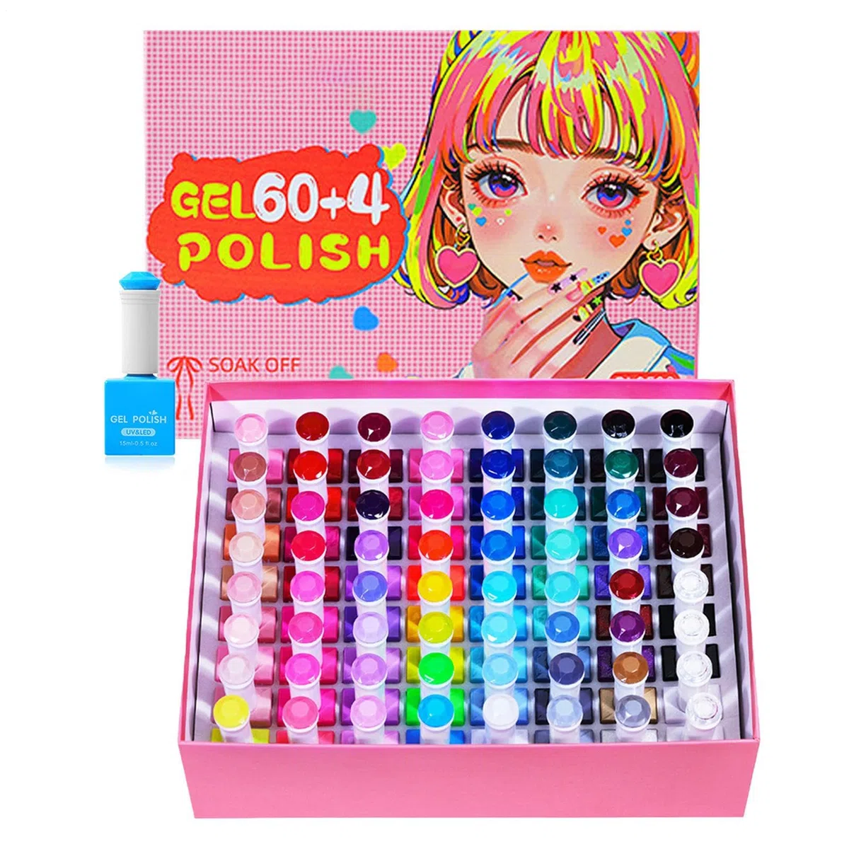 Gel Nagel Set 60 Farben Schnelltrocknend Langanhaltend Handpflege Werkzeug | Nagellack Set für Zuhause Salon Maniküre Spa Pflege Reisen Hochzeit Party Feiertag Festival Sommerurlaub