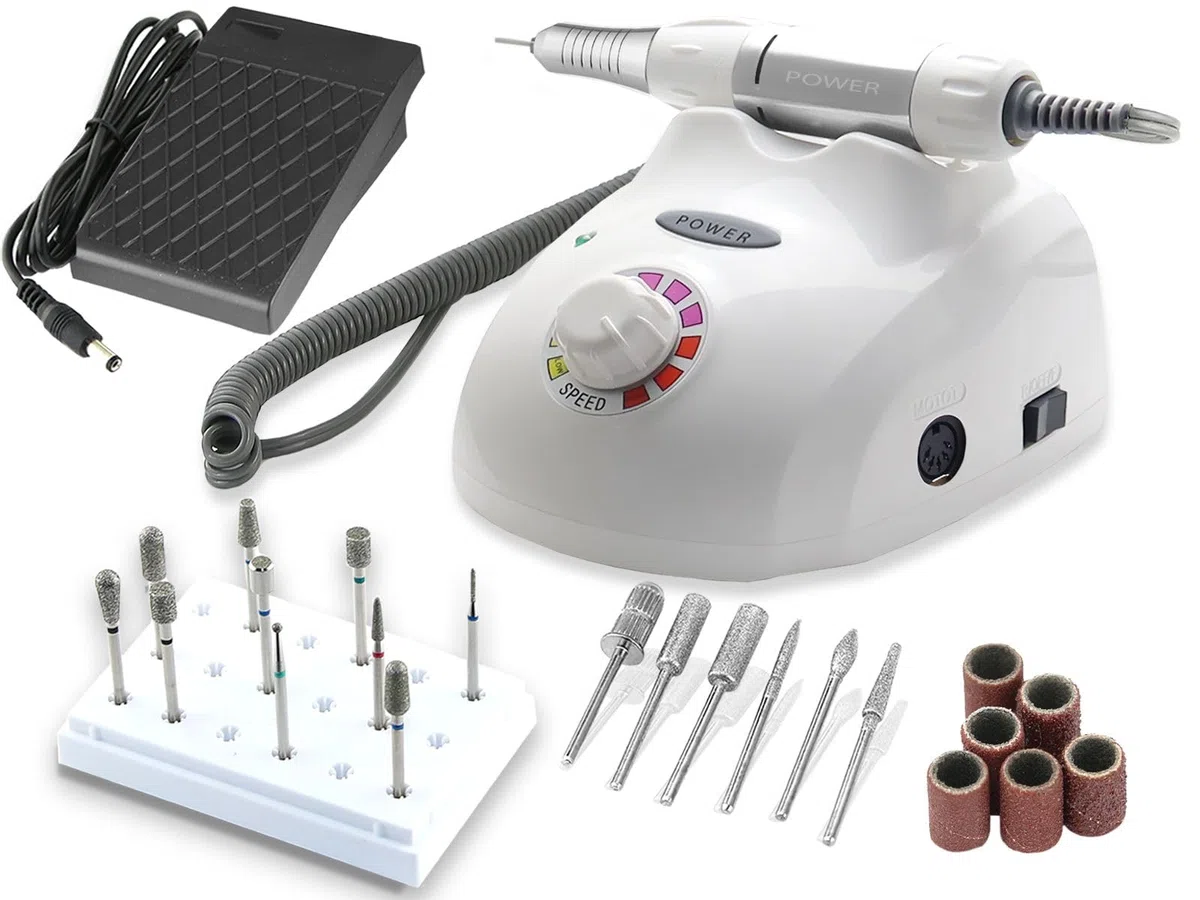 Premium Fußpflegegerät Nagelfräser Set Fußpflege Maniküre Schleifgerät | Elektrisches Pediküre Set mit Fräser-Bits Diamantschleifer
