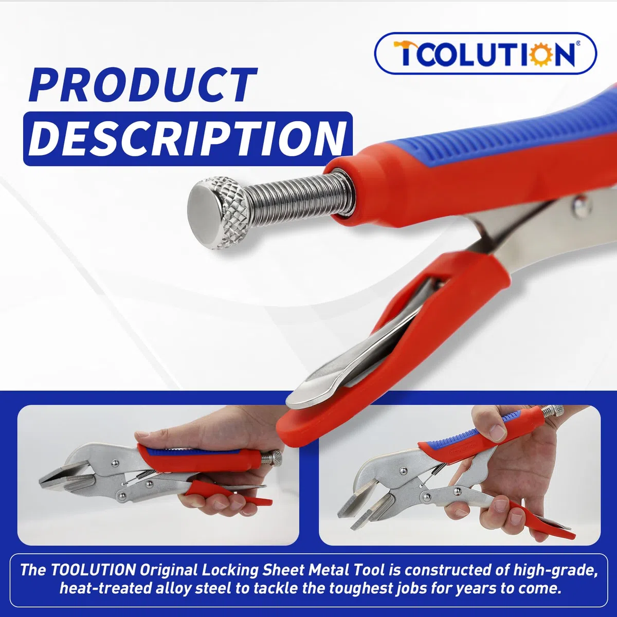 3-tlg. Gripzangen-Set für Schweißer – Profi-Metallbau-Kit mit 11" C-Klemme, 10" Breitmaul-Gripzange & 10" U-Form Feststellzange – Cr-V