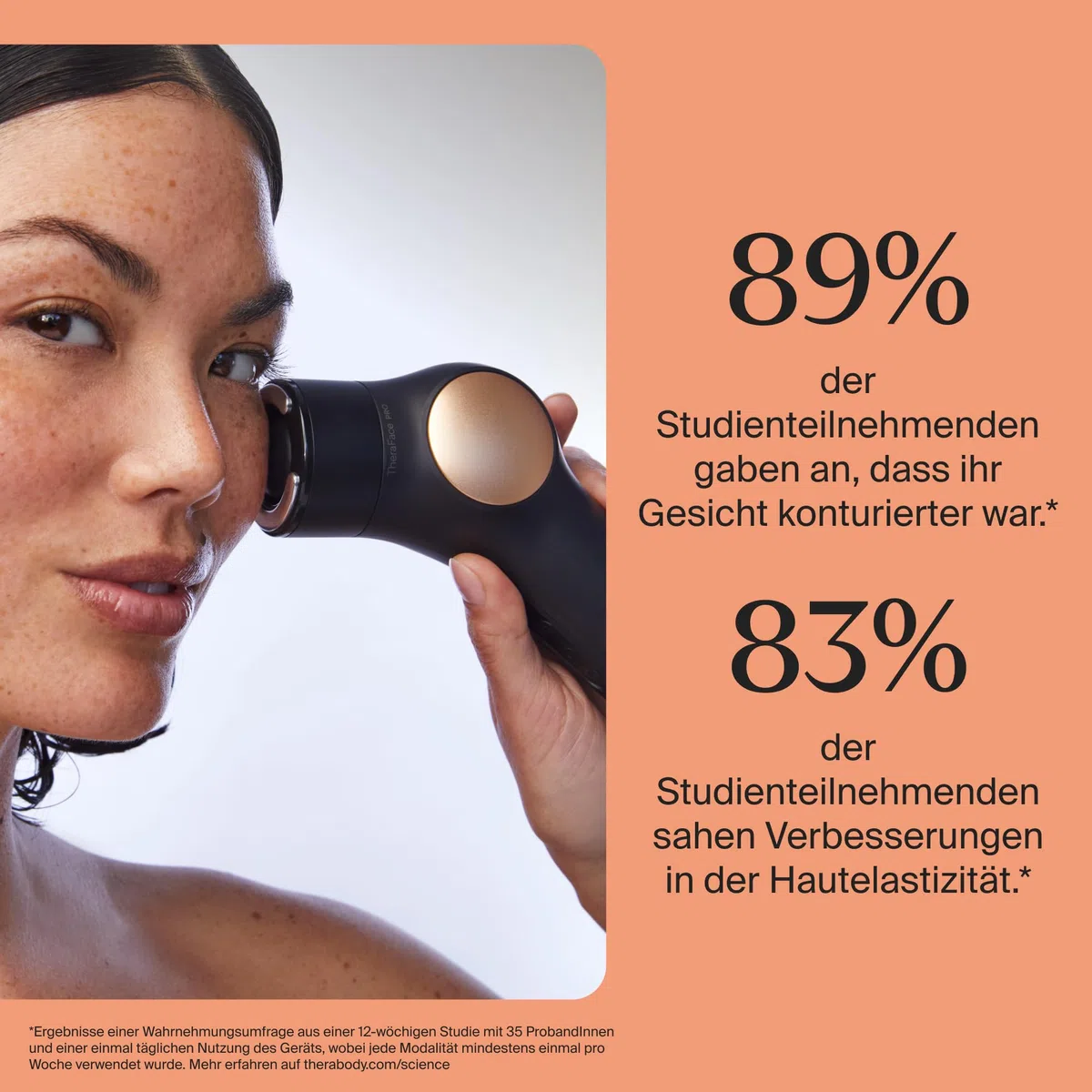TheraFace PRO – Handgerät zur Gesichtsmassage – Kompaktes elektrisches Gerät zur Gesichts- und Hautpflege – 8-in-1-Behandlung mit Mikrostrom- und LED-Ringen – 4. Generation – Schwarz