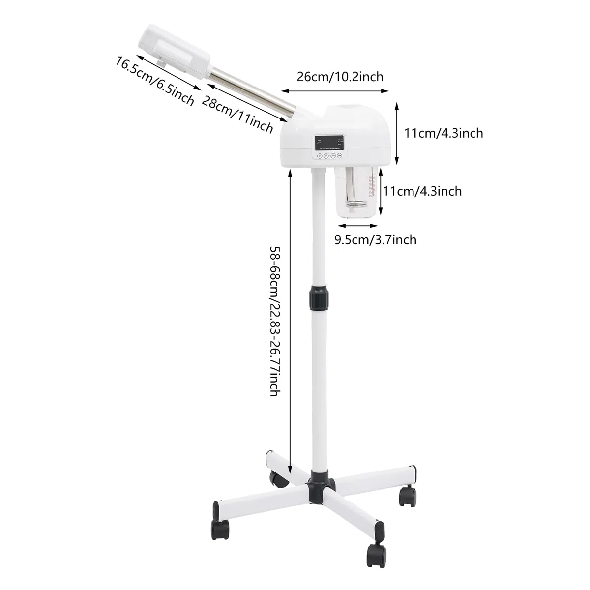 Gesichtsdampfer, Face Steamer, Gesicht Dampfgerät mit Drehbarem Arm, LCD-Bedienfeld, Ozonzerstäubung, Hot-Spray-Modus, Poren Reinigen