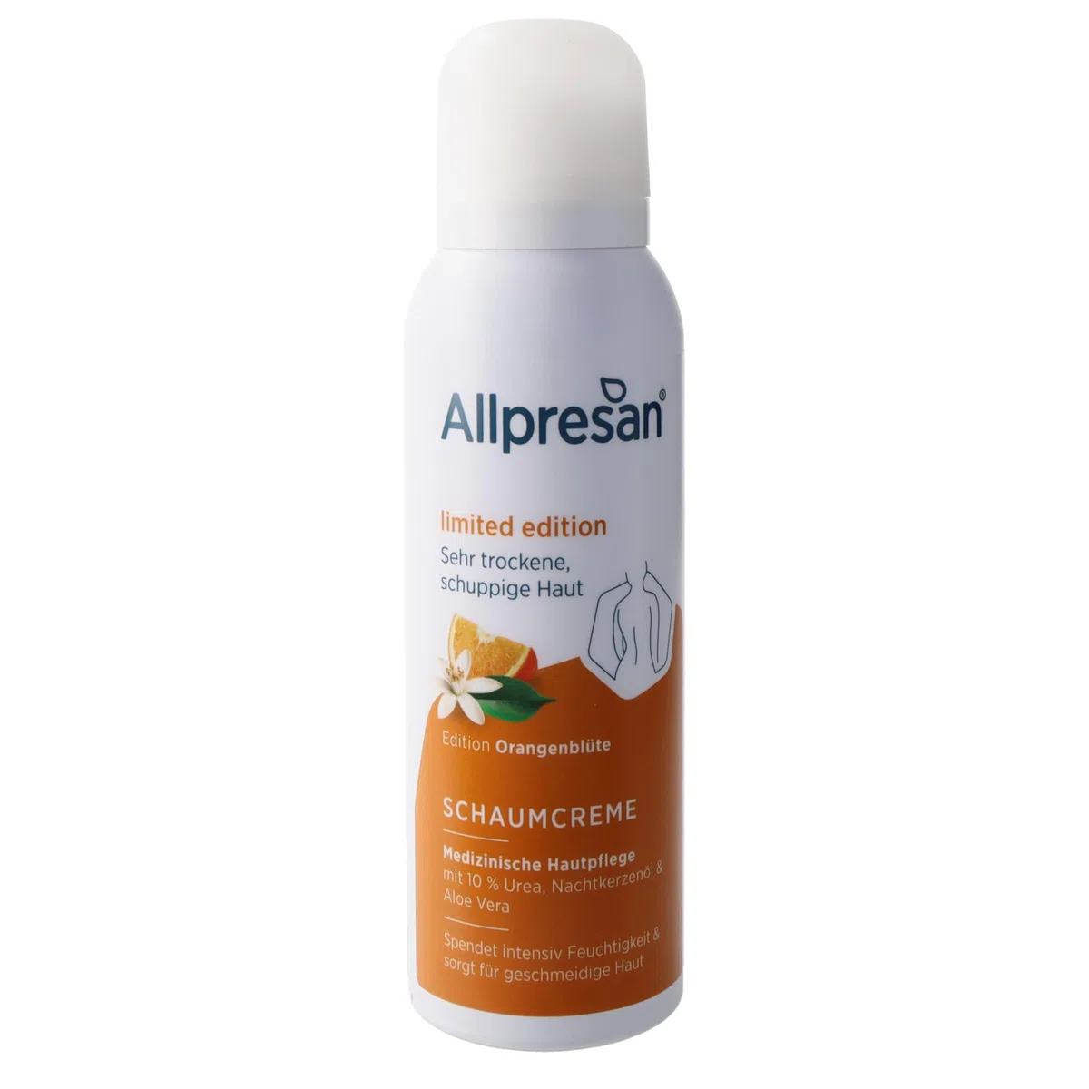 Allpresan Limited Edition - ORANGENBLÜTE - Körper Schaumcreme für sehr trockene bis schuppige Haut mit belebendem Orangenblüten-Duft, 125 ml