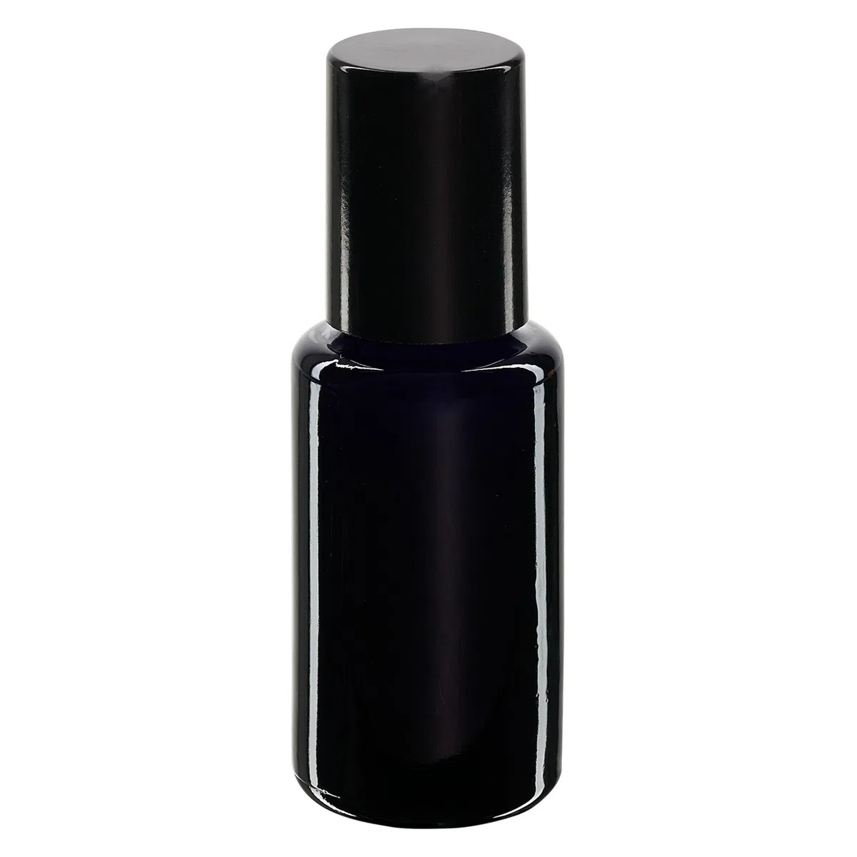 100x Glas Deostick mit violetter 10 ml Flasche, leerer Deo Roller - inkl. schwarzem Roll On Verschluss