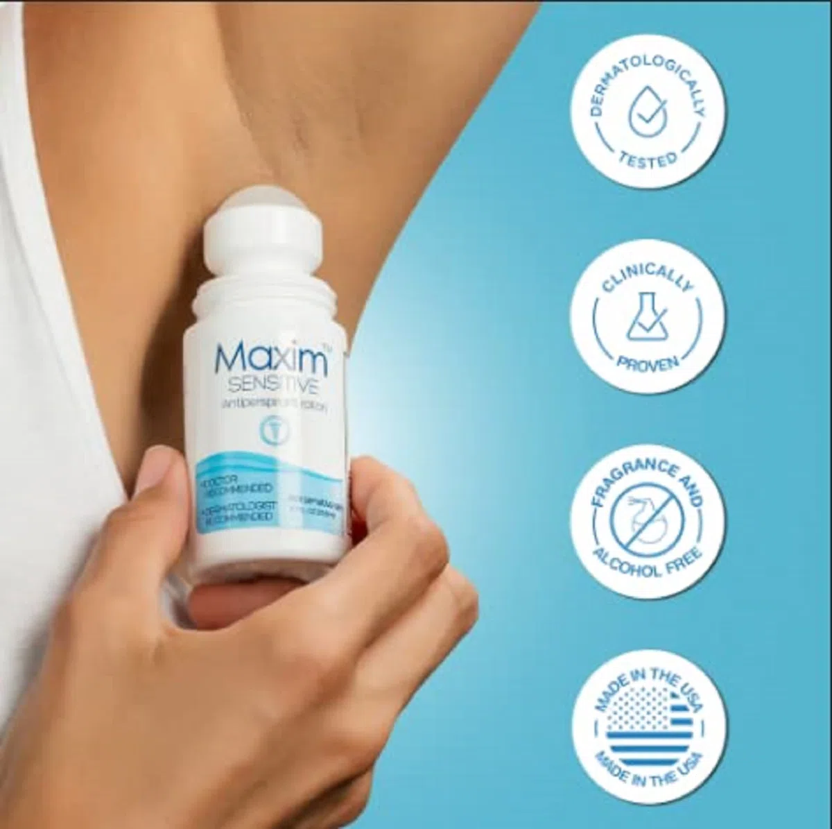 Maxim Sensitive 4-pack Antiperspirant Deodorant - Clinical Strength Roll On by Maxim Lighting