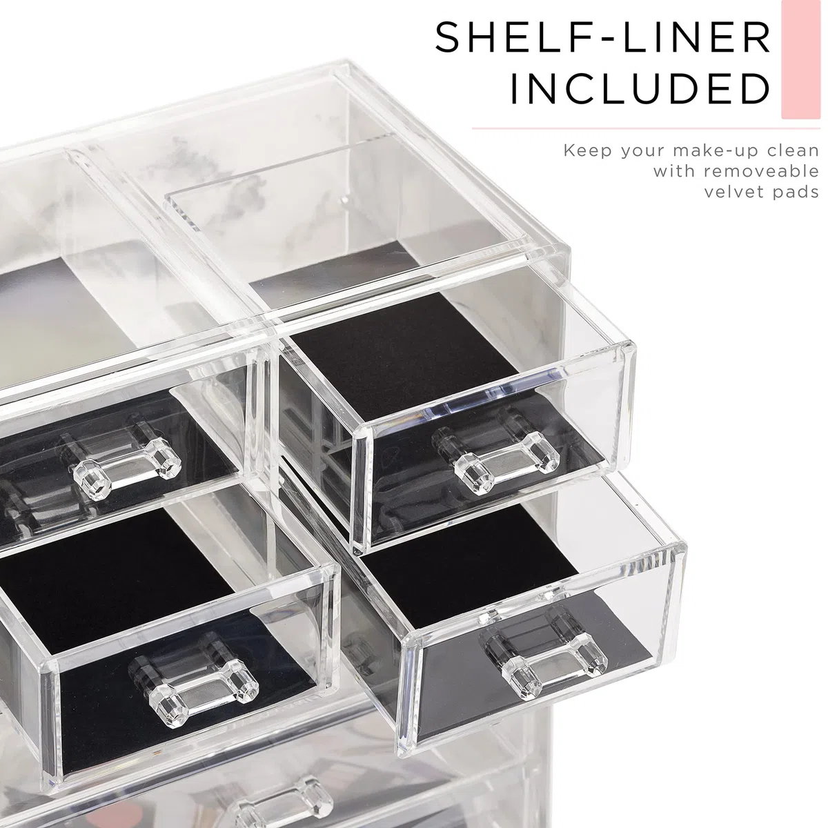 Sorbus Aufbewahrungsbox aus Acryl, geräumiges Design, ideal für Badezimmer, Kommode, Schminktisch und Arbeitsplatte