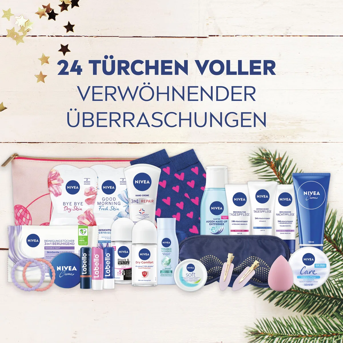 NIVEA Adventskalender 2025 24 Türchen Pflegeprodukte Weihnachtskalender Pflegeset