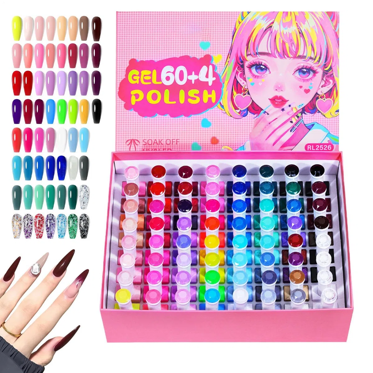 Gel Nagel Set 60 Farben Schnelltrocknend Langanhaltend Handpflege Werkzeug | Gel Lack Farben Für Täglich Zuhause Reise Maniküre Spa Pflege Hochzeit Party Feiertag Festival Sommer