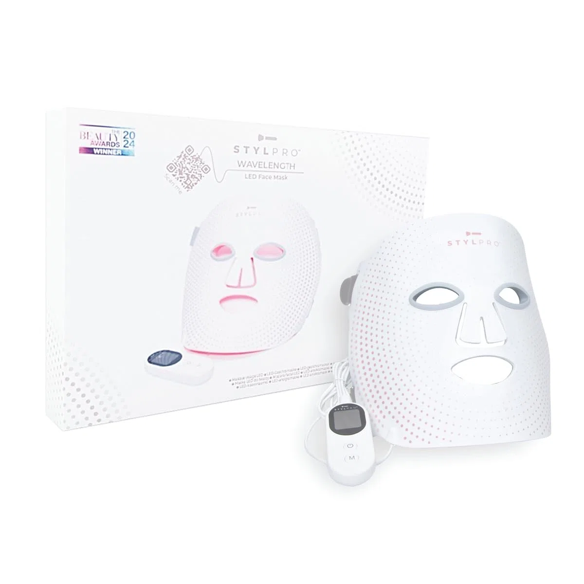 STYPRO Wellenlängen-LED-Gesichtsmaske, Multi-Modus-Hautpflege mit rotem, blauem, nahem Infrarot-Licht für Falten, Hautunreinheiten, flexibel, wiederaufladbar, benutzerfreundlich, entworfen in