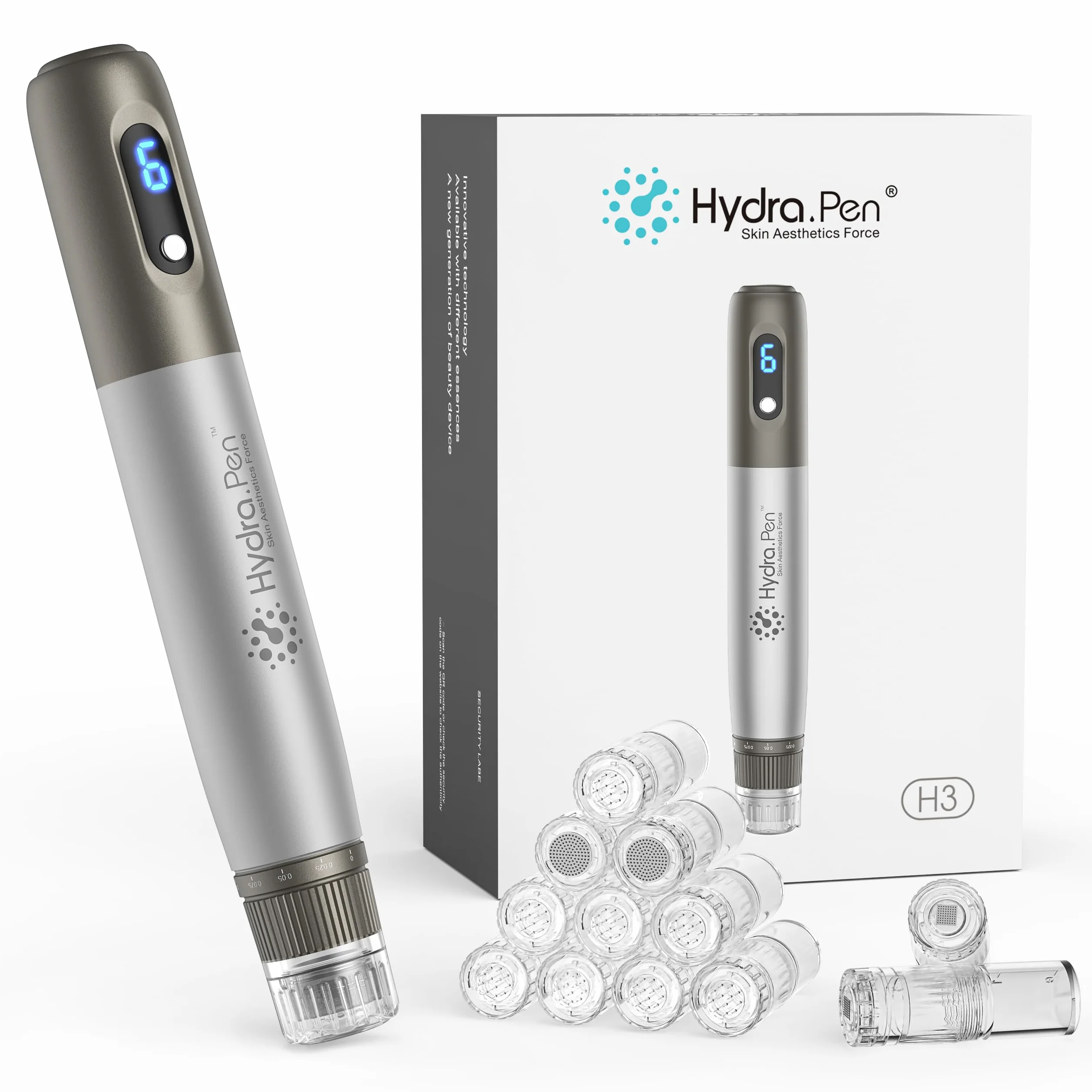 Dr.Pen H3 Hydra Pen Microneedling-Stift: Professionelles automatisches Serum-Mikronadeln mit 12 Kartuschen