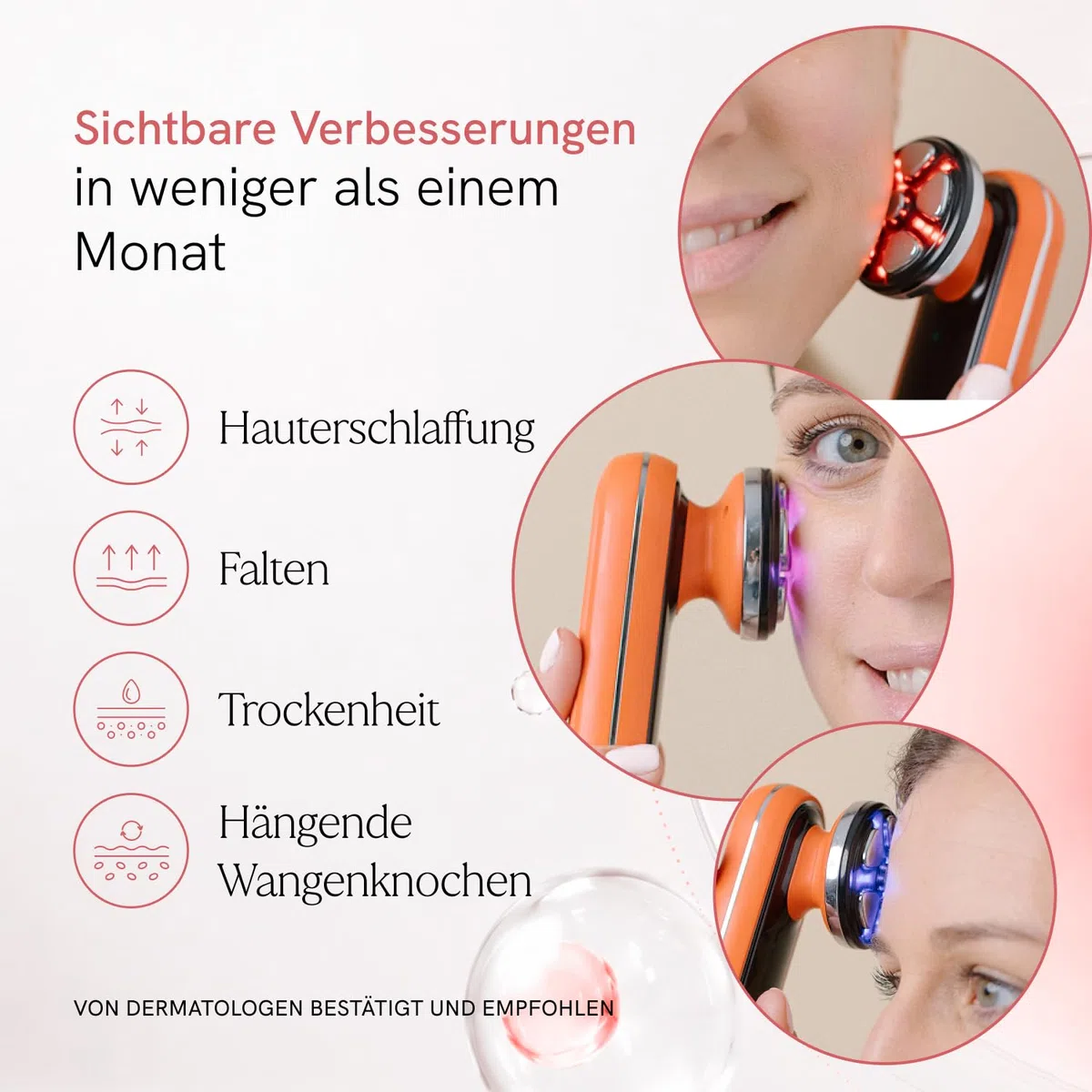 MASDERM | Professionelles 5-in-1 Radiofrequenz-Gesichtsgerät | Ultraschall für das Gesicht | Gesichtsmassagegerät | Anti-Falten-Gerät | straffende Galvanik Gesicht | Hohe Frequenz | Hochfrequenz