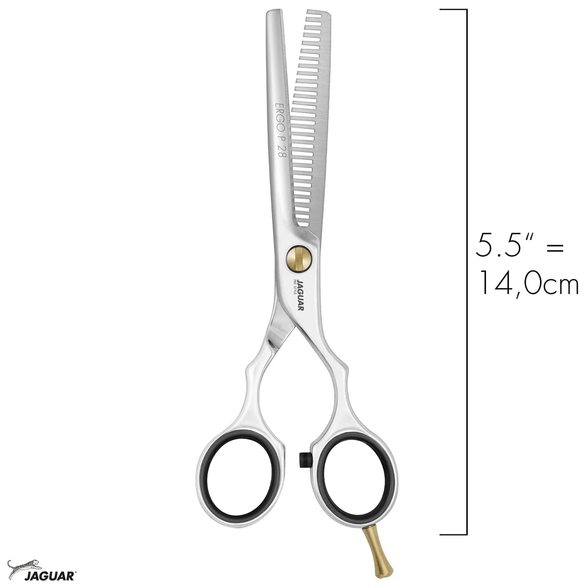 JAGUAR Modellierschere PRE STYLE ERGO P 28 5.5" | Texturierschere mit 28 Effilierzähnen im Classic-Design | poliert | Made in Germany