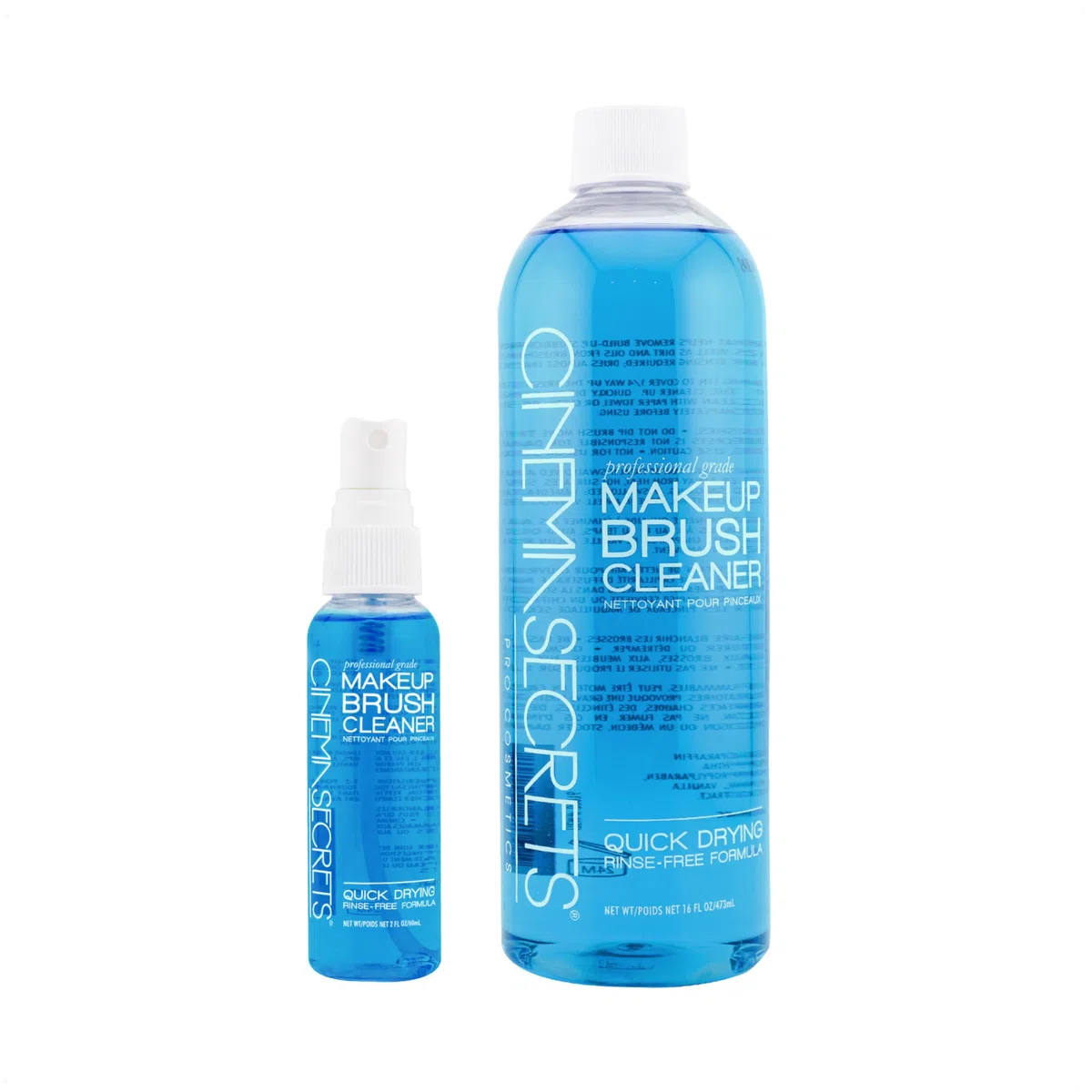 Cinema Secrets Original Blaue Vanille Make-up-Pinselreiniger-Lösung & Spray-Kombination – Professioneller Reiniger für Make-up-Pinsel – Schnell trocknend & spülungslos – Entfernt angesammeltes Make-up