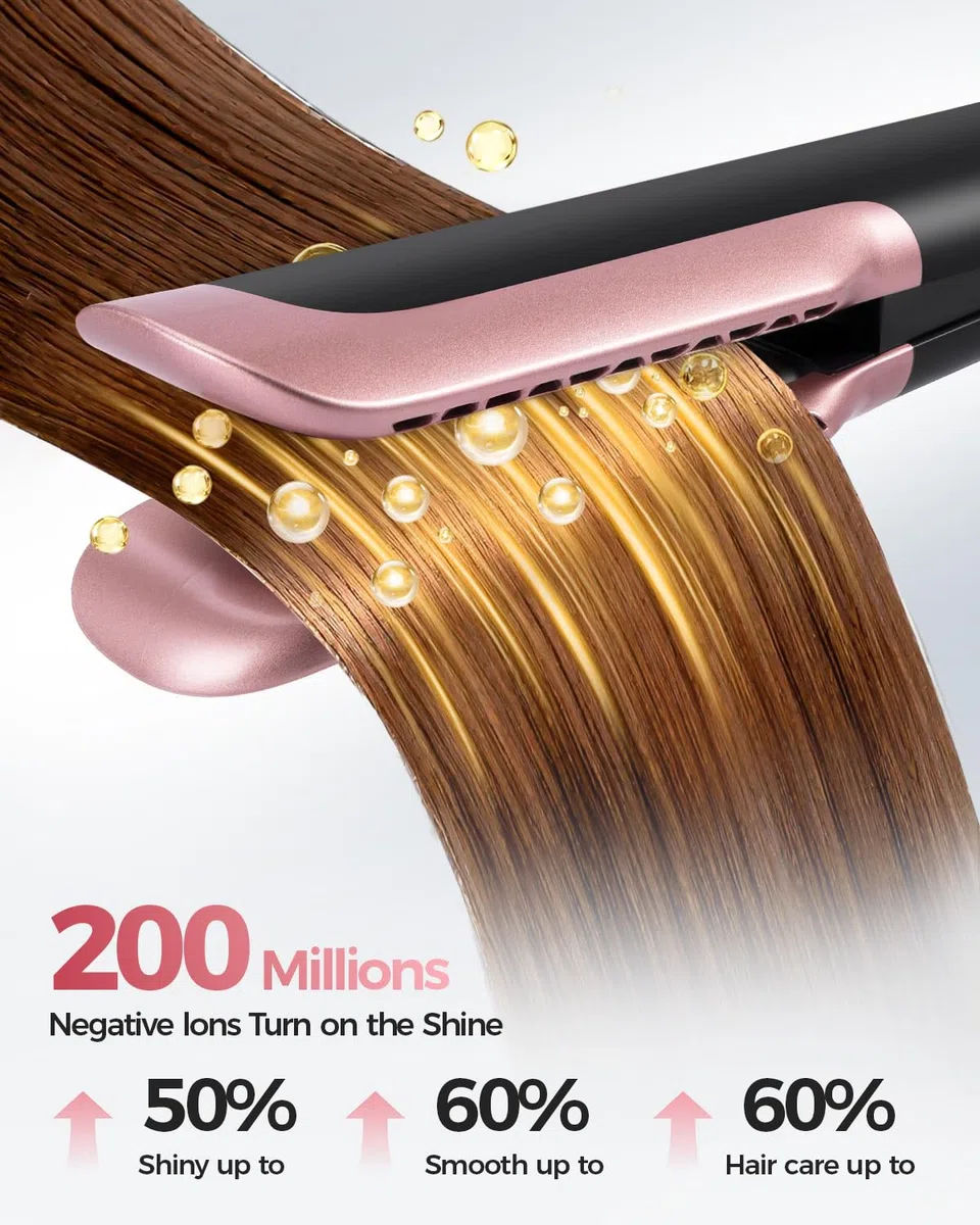 Air Haarglätter Föhn 2 In 1 - Nass-zu-Trocken Glätteisen, Keine Hitzeschäden, Keine Heißen Platten, 110.000 U/min Air Straight Hair Straightener, Haare Schnell Föhnen und Glätten, 1300W, Max 160 ℃