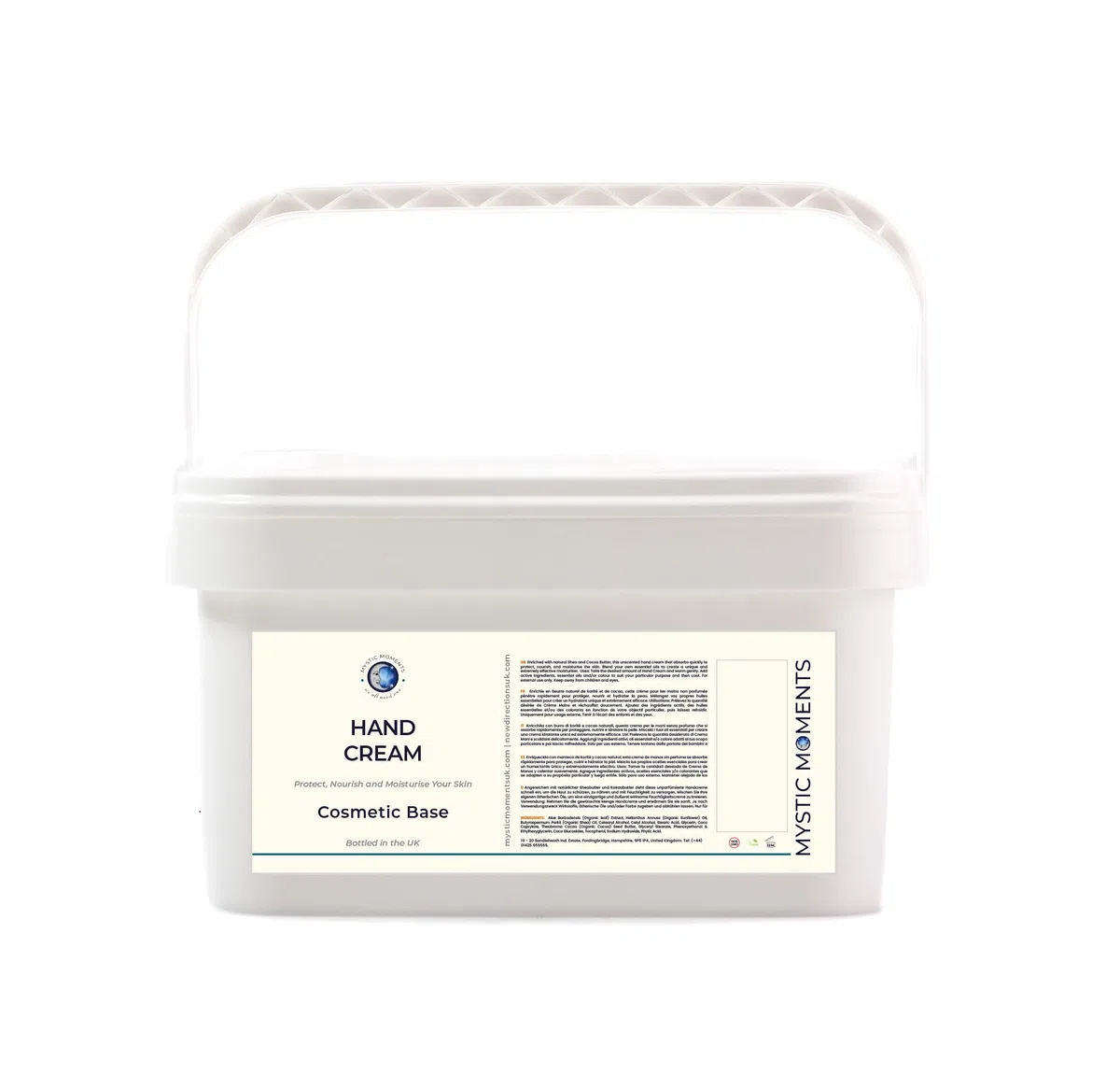 Mystic Moments | Handcreme-Basis | 5Kg | Reichhaltige, schnell einziehende Handcreme-Basis mit Shea, Kakao, Sonnenblume und Aloe.