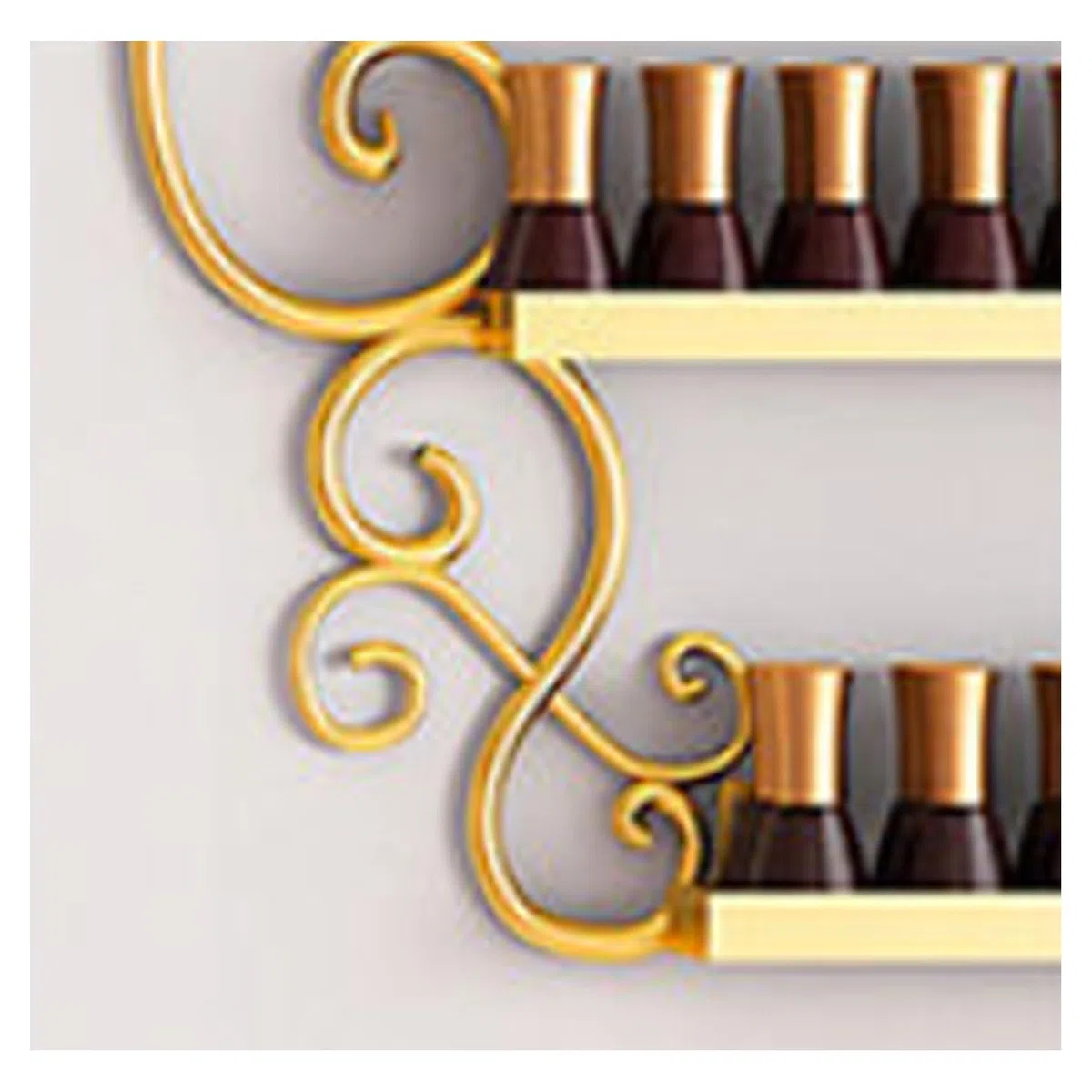 Wandmontiertes Nagellackregal aus Metall für ätherische Öle | 5-stufiges Nagellackaufbewahrungsregale, Nagellack-Display-Regal Wand Organizer Halter für Kosmetik(Gold)