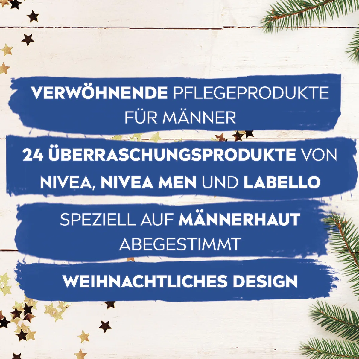 NIVEA MEN Adventskalender 2025-24 Türchen mit verwöhnenden Überraschungen, Weihnachtskalender mit Pflegeprodukten für die Adventszeit, NIVEA MEN, NIVEA und Labello Produkte