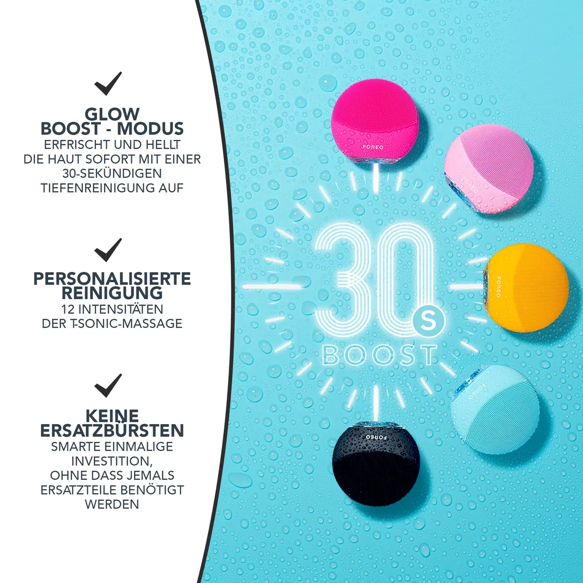 FOREO LUNA mini 3 Gesichtsreinigungsbürste - Gesichtsmassagegerät elektrisch, ultrahygienisches Silikon - Einfache Gesichtsreinigung - Elektrischer Gesichtsreiniger - App-verbunden - Midnight