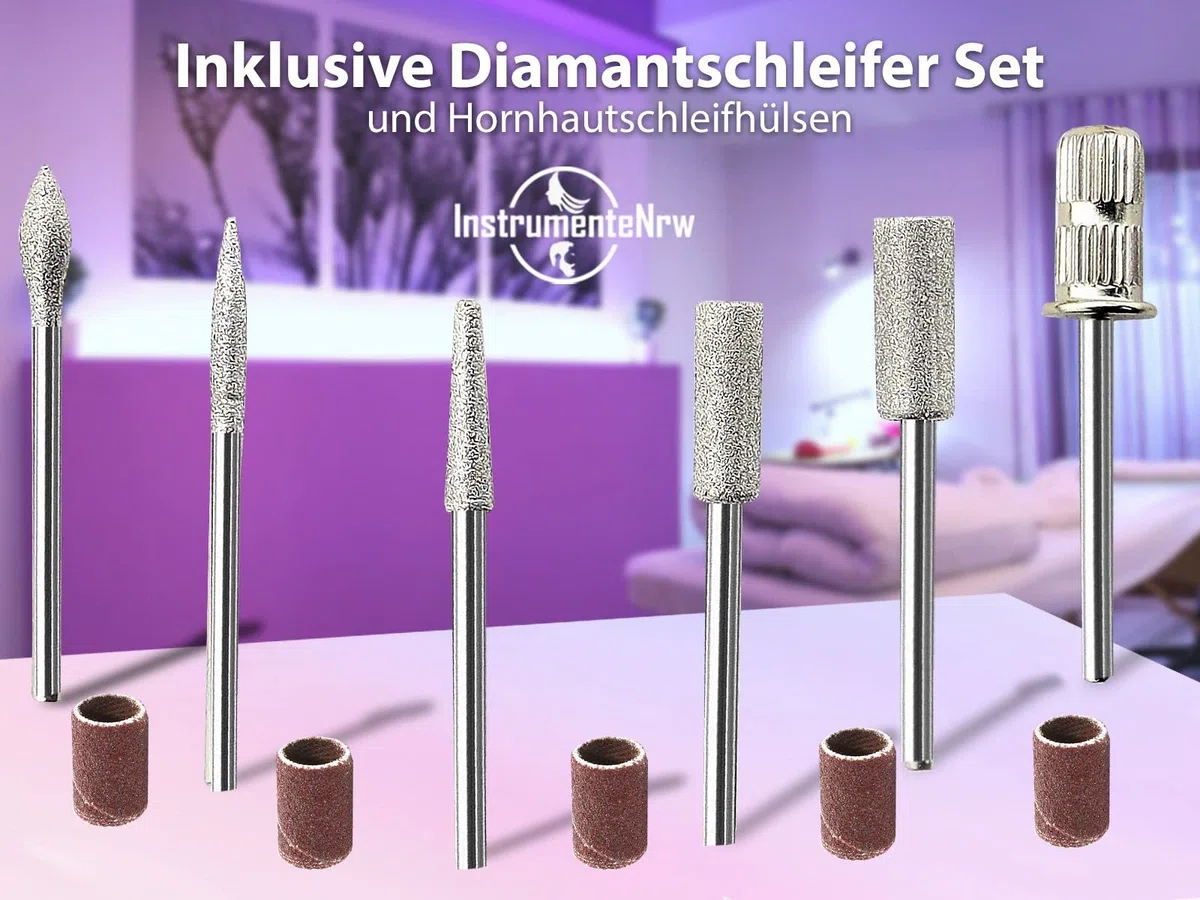 Fußpflegegerät Maniküre Pediküre Set Fräser Gerät 0 bis 25.000 Umdrehungen | Schleifgerät mit Diamantschleifer für die Pflege der Hände und Füße