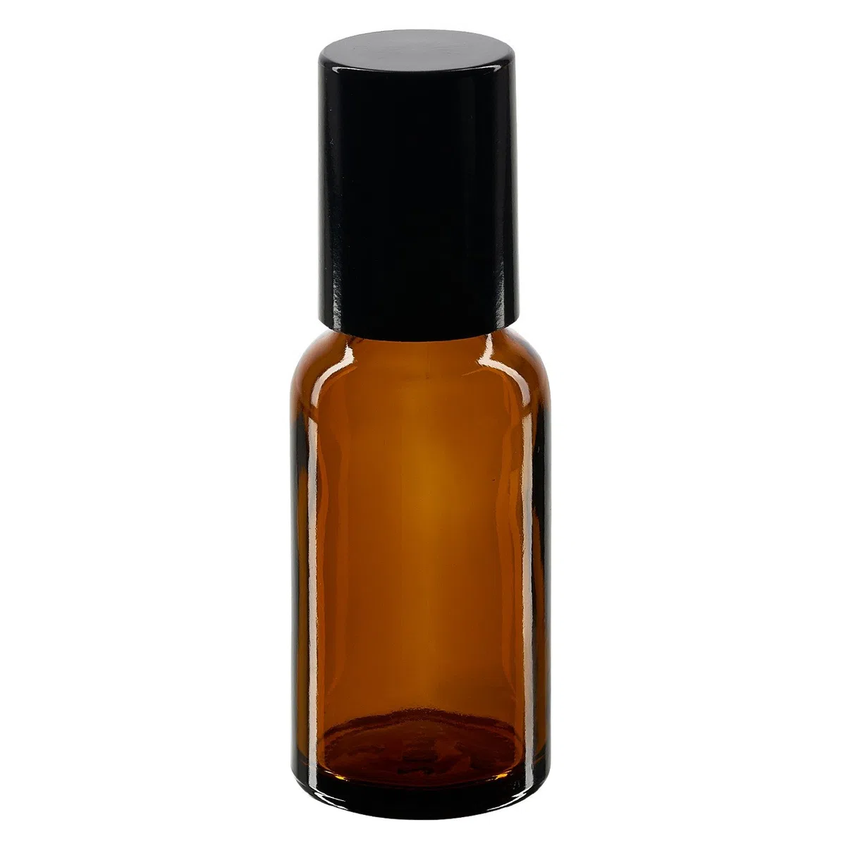 100x Glas Deostick mit brauner 20 mll Flasche, leerer Deo Roller - inkl. schwarzem Roll On Verschluss