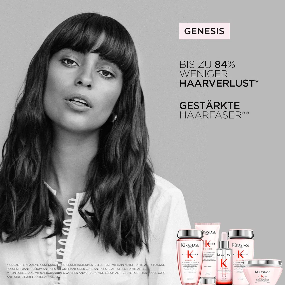 Kérastase, Genesis, Pflegeroutine mit Shampoo, Haarspülung, Haarkur & Hitzeschutzspray, Für feines und brüchiges Haar, Gegen Haarausfall und Haarbruch