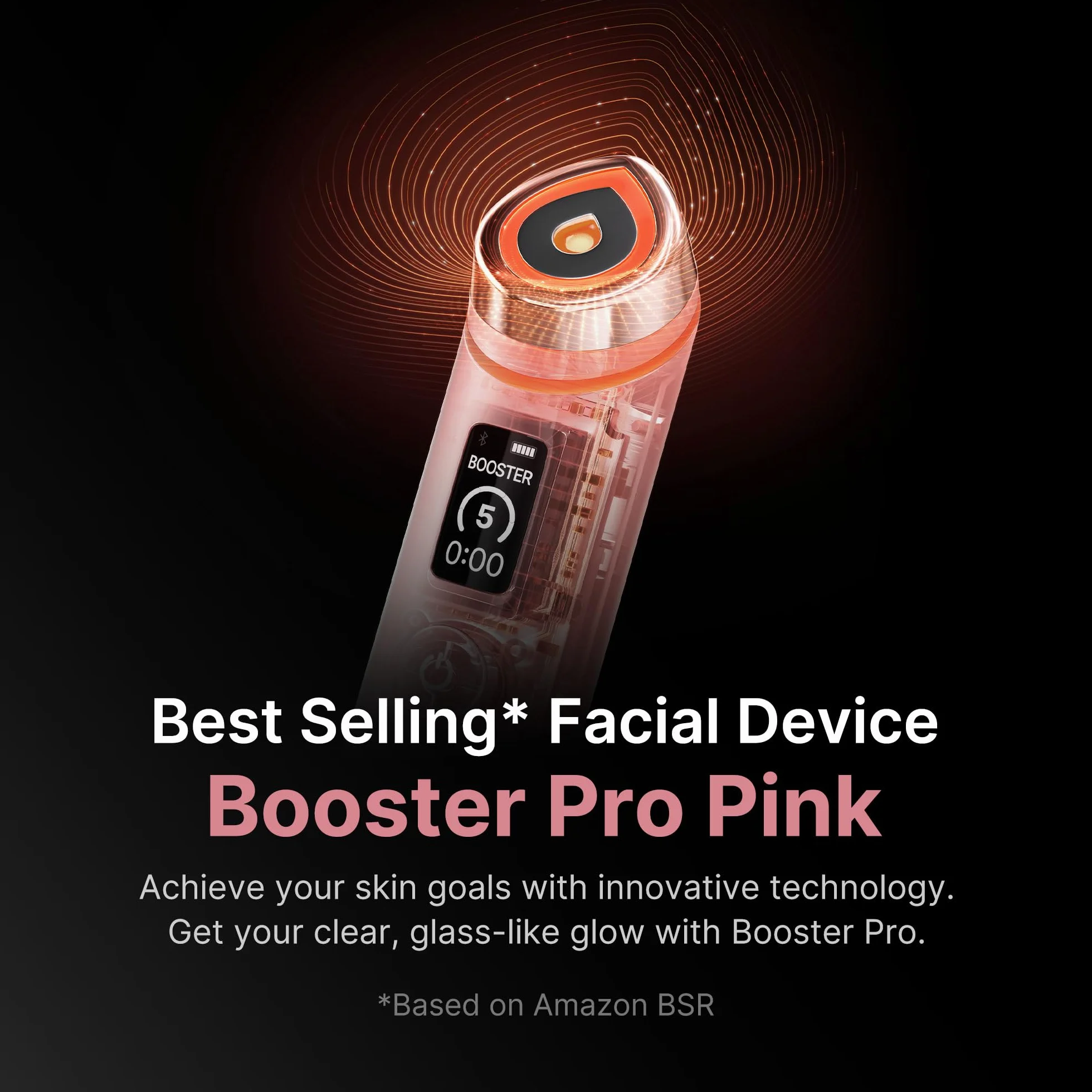Medicube Age-R Booster Pro Pink 6-in-1 Real Glass Annealing Device LED Skin Care for Glass Skin, Absorption, Shine, Elasticity, Pore Care